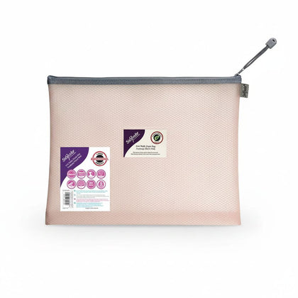 Envelop Mesh Bag With Zipper Foolscape Pastel Pink 360*275Mm