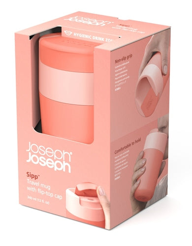 Sipp Travel Mug With Flip-Top Cap 340Ml Coral
