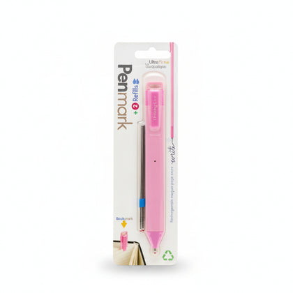 Premium Pen With Book Clip And Refills Pink Themed
