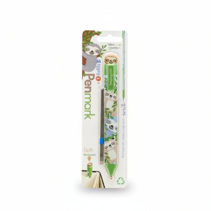 Premium Pen With Book Clip And Refills Sloth Themed