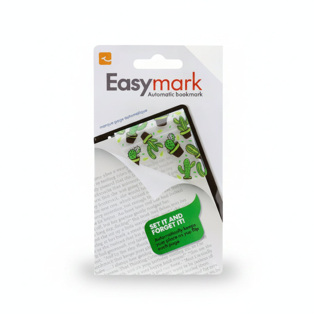 Slim Magnetic Bookmark Set In A Modern Cactus Print