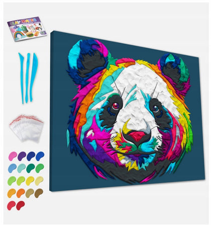 Clay Paint Art Panda Face 40 X 30Cm