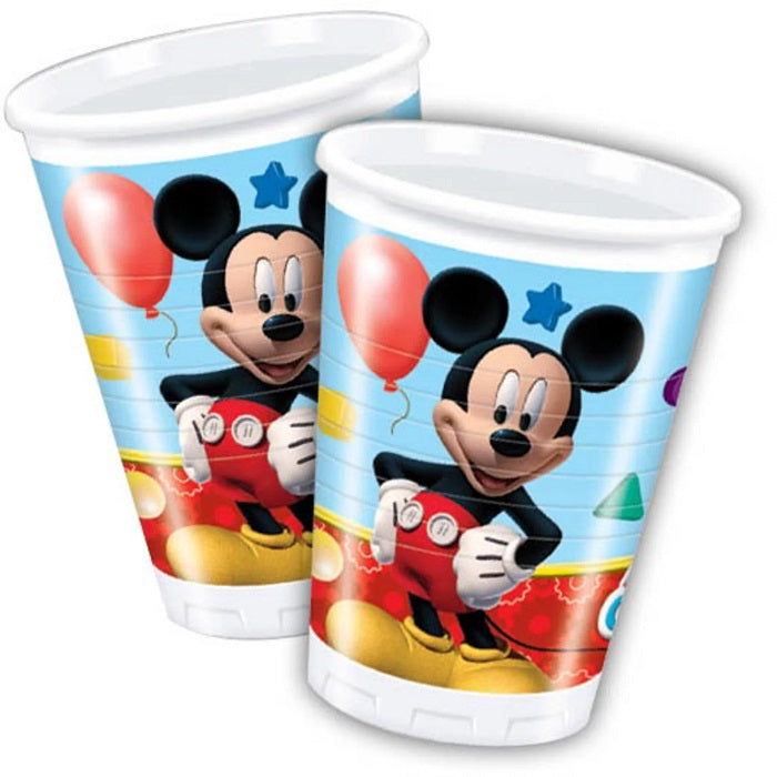 8 PLASTIC CUPS PLAYFUL MICKEY 180/200CC