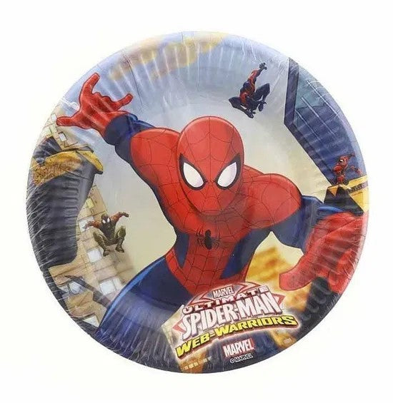 8 PAPER PLATES ULTIMATE SPIDERMAN WEB WARRIOR