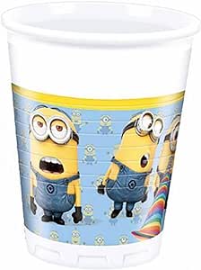 8 PLASTIC CUPS LOVELY MINIONS 180/200CC