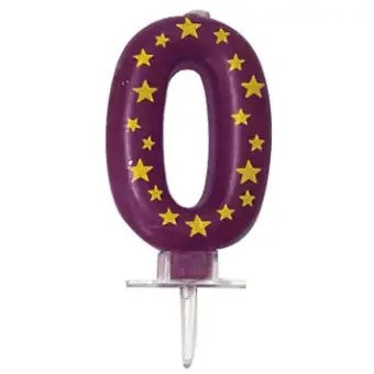 1 NUMERAL CANDLE WITH STARS N-0
