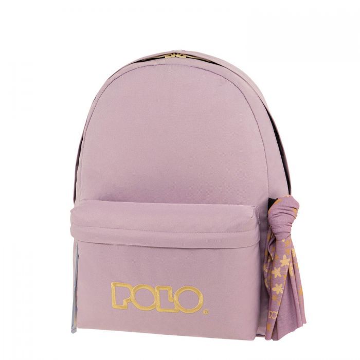 Backpack 1 Compartment With Scarf Lilac/Yellow Size 40X31X20Cm
