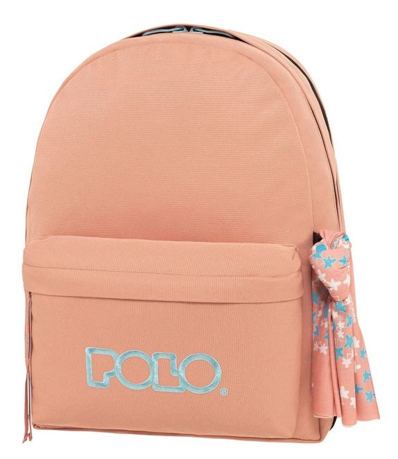 Backpack 2 Compartment Double Scarf Salmon/Cyan Size 41X31X20Cm