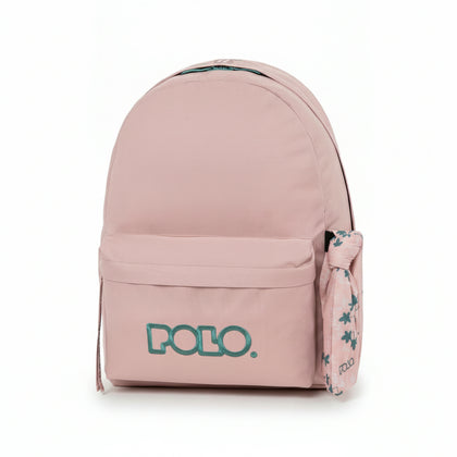 Polo School Bag With Scarf Pink / Petrole