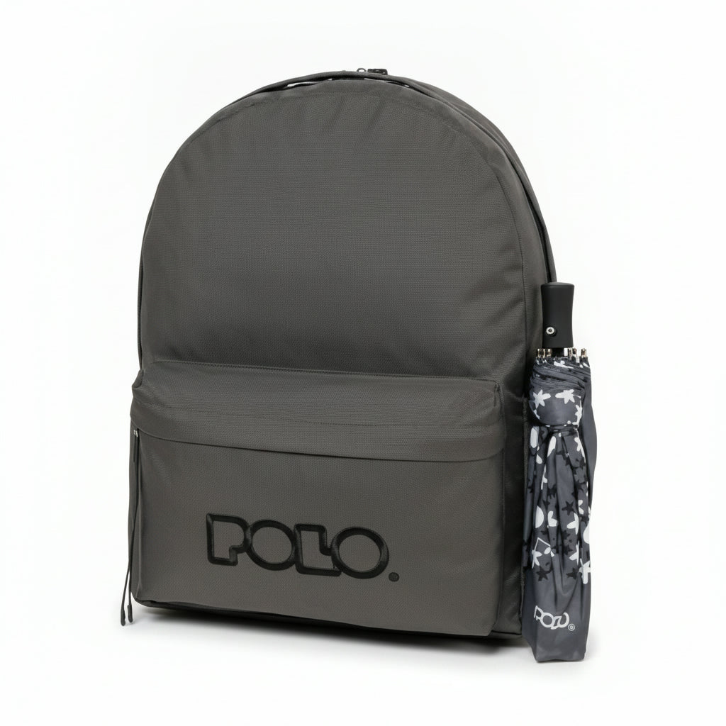 Polo School Bag Double Scarf Titanium/Black