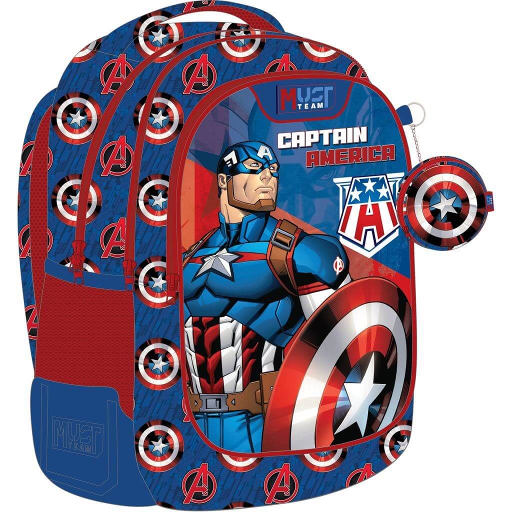 Backpack 32x18x43cm 3 Parts Captain America