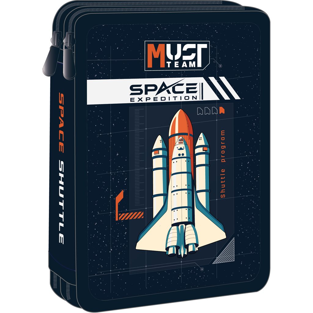 School Pencil Case Double Filled Space Expedition