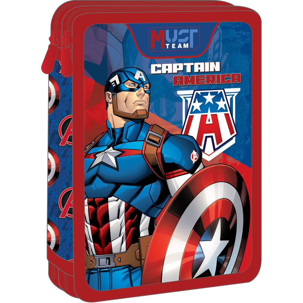 Pencil Part Double Decker Filled 15x5x21cm Captain America