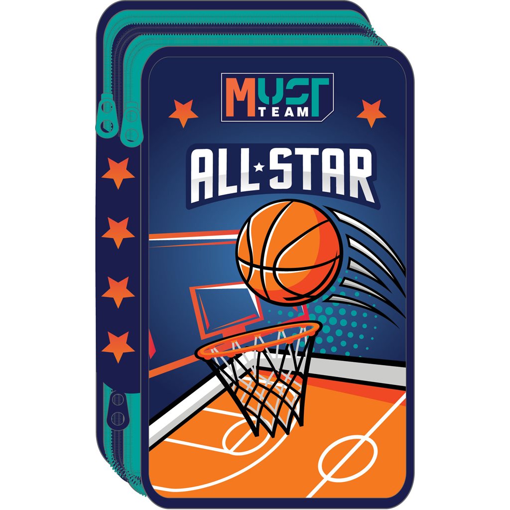 School Pencil Case Double Filled Basketball