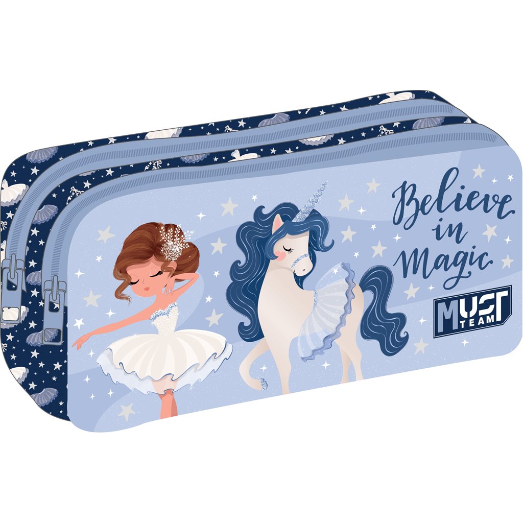 Pencil Case Energy 21X6X9 2Zippers Believe In Magic