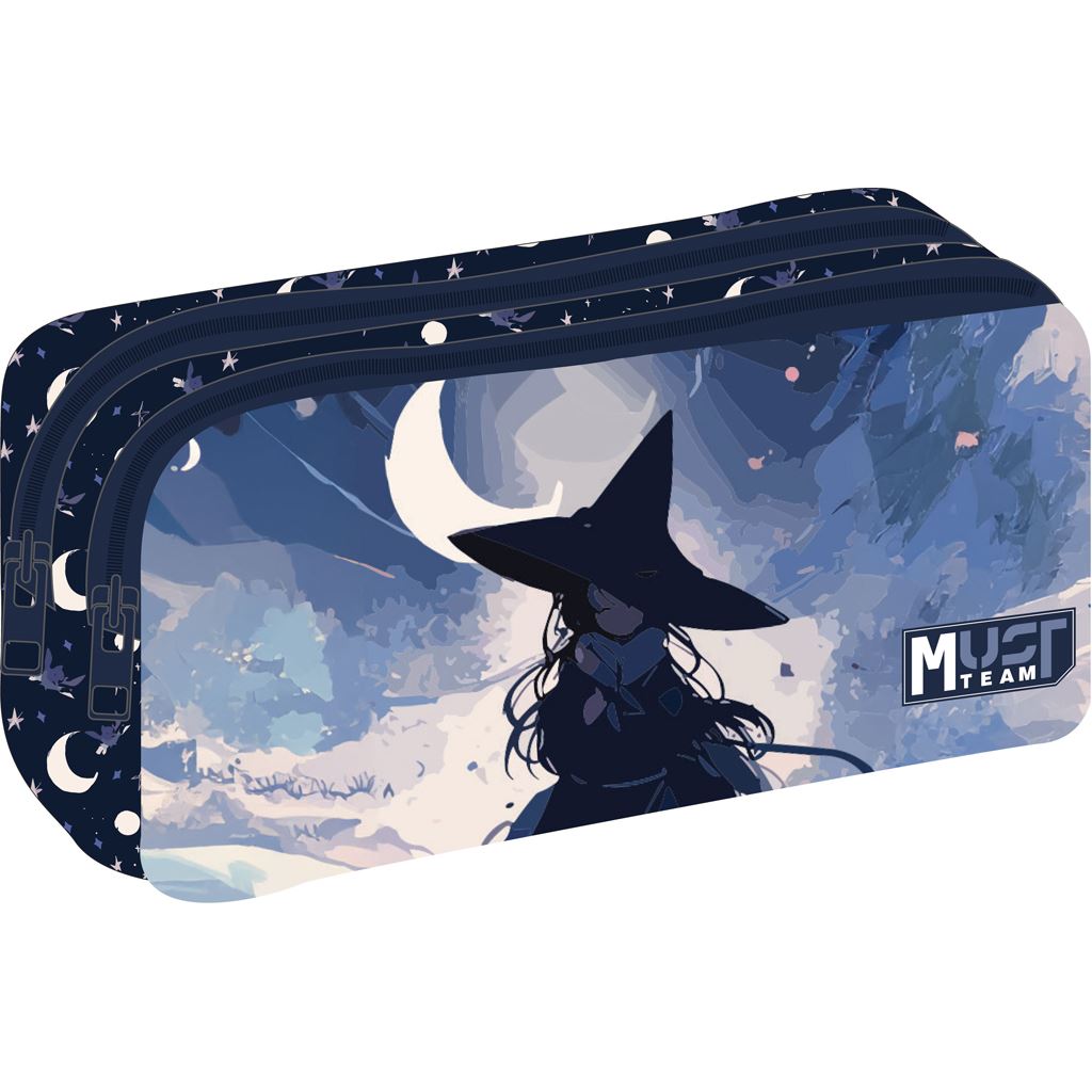 Pencil Case Energy 21X6X9 2Zippers Witch