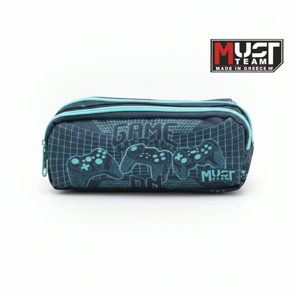 Must Team Pencil Case 2 Zippers Game On