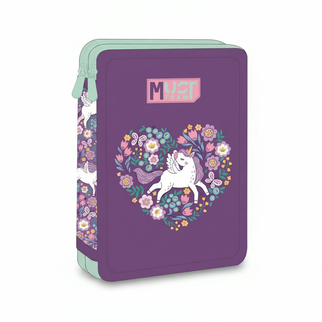 Must Team Double Decker Filled Pencil Case Unicorn