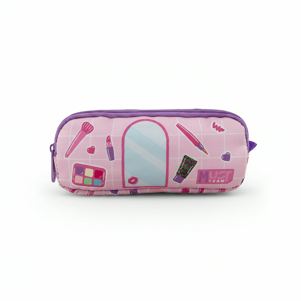 Must Team Pencil Case 2 Zippers Cosmetics