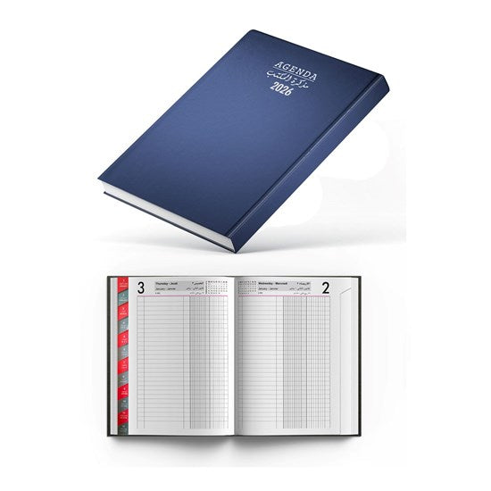 Daily Diary PVC Cover 2 Colors Monthly Tabs B5 2026