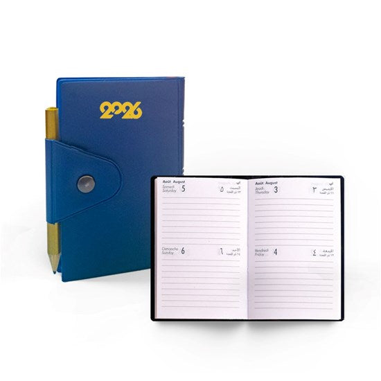 Pocket Diary 2Days/P. - Rivet- 6.5X10.5 C. 2026