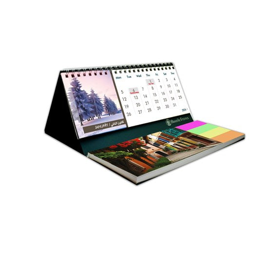 Pyramid Monthly Desk Calendar With Notepad 2026