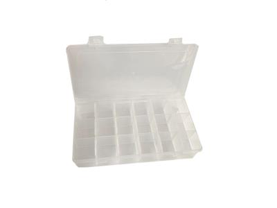Plastic Storage Box 18 Holes Transparent White 23x11.5x4cm