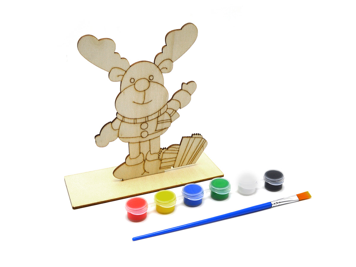 Plywood Shapes Christmas W/6 Acrylic + 1 Brush