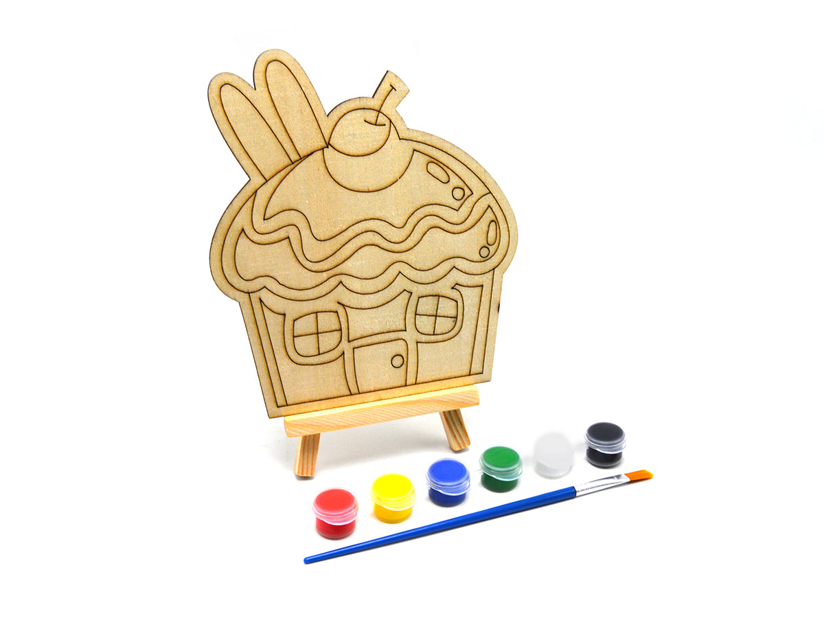 Plywood Shapes Assorted Bus W/6 Acrylic + 1 Brush
