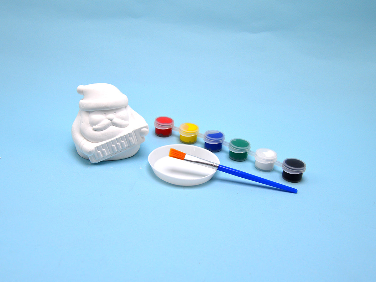 Ceramic Christmas Santa 7cm Set 2 Brushes + 6 Acrylic Colors