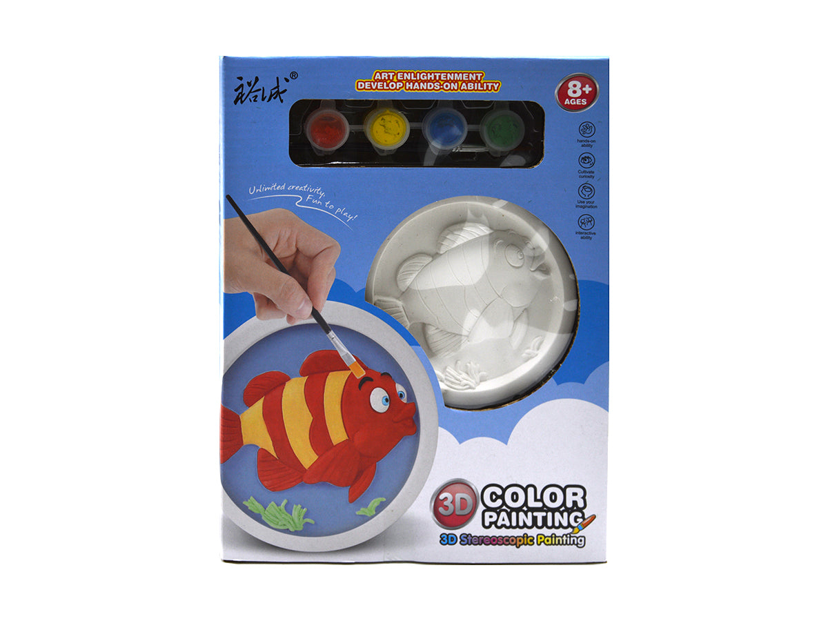 Ceramic Set Clown-Fish W/4 Acrylic Colors And Brush