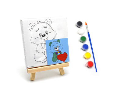 Printed Canvas 30*30Cm Assorted W/Chevalet And 6 Acrylic Paint + 1 Brush
