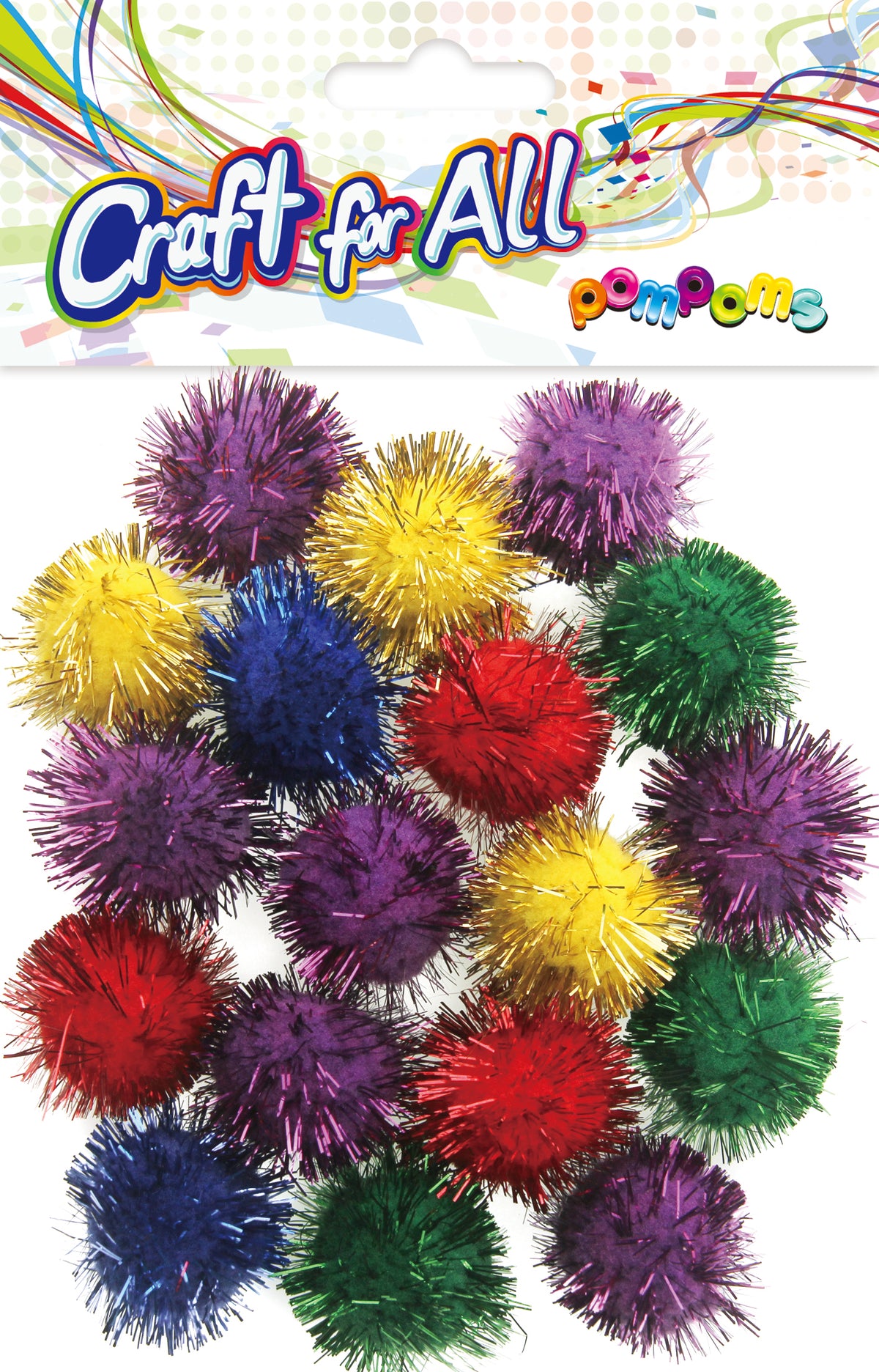 Glitter Pompon - 2.5Cm*18Pc. Ca-1 Assp12