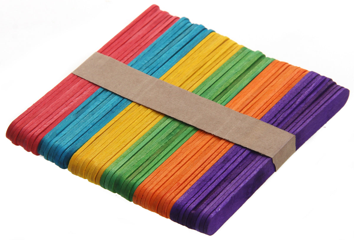 Colored Wooden Sticks - 50Pcs