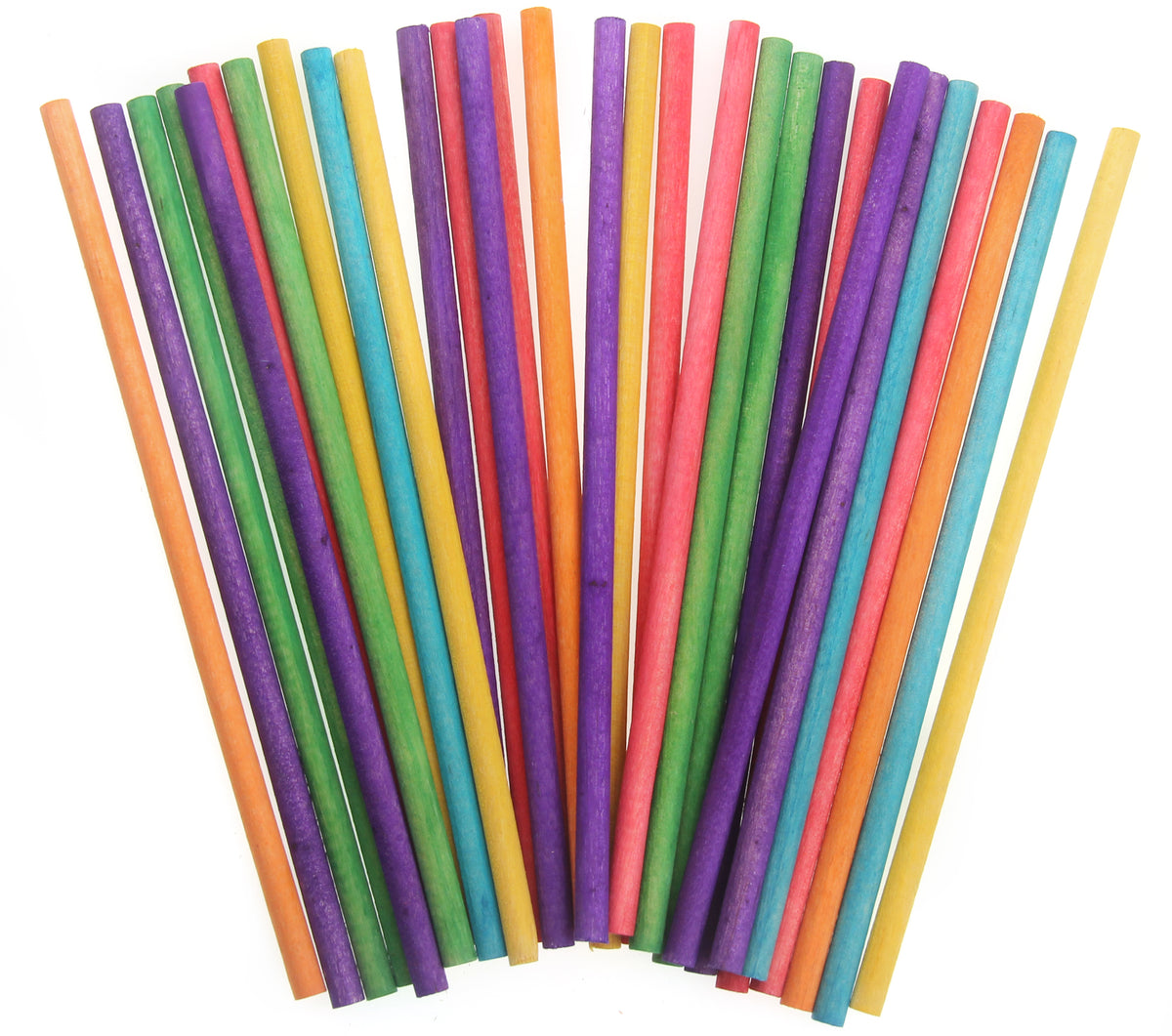 Color Round Wood Sticks 5Cm*0.5Cm*30Ps