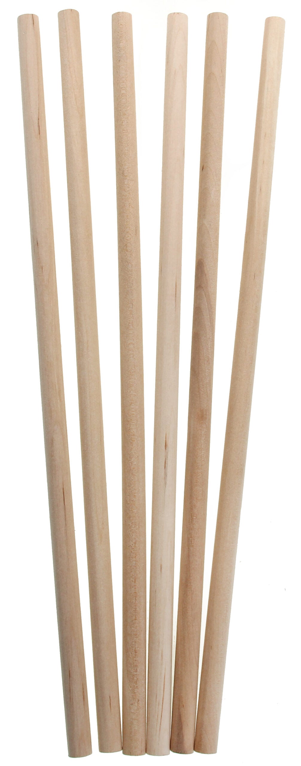 Natural Round Wood Sticks 1Cm*30Cm*6Pc