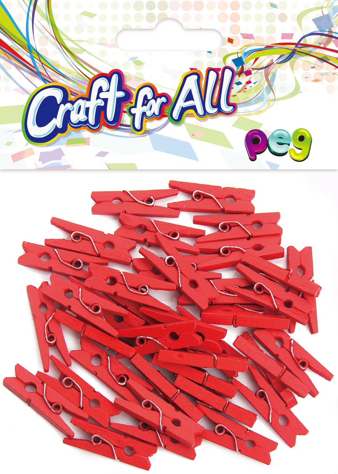 Red Wooden Peg - 36Pcs