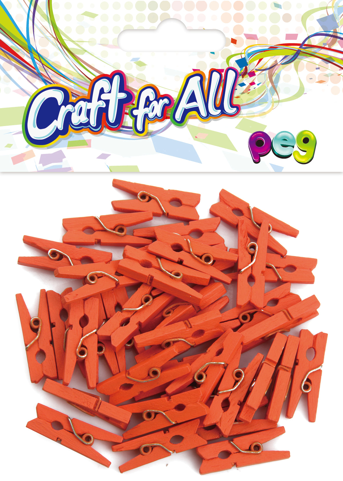 Orange Wooden Peg - 36Pcs