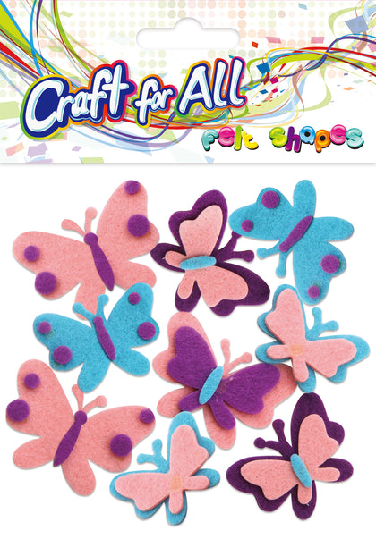 Felt Shapes Butterflies 12 Pcs P12