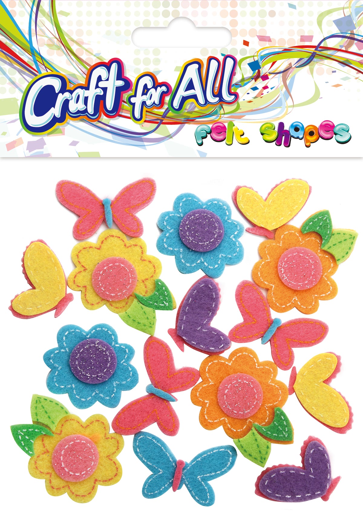 Felt Shapes FLOWERS &amp; BUTTERFLIES 21 PCS P12