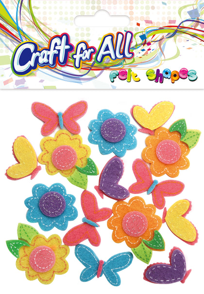 Felt Shapes FLOWERS & BUTTERFLIES 21 PCS P12