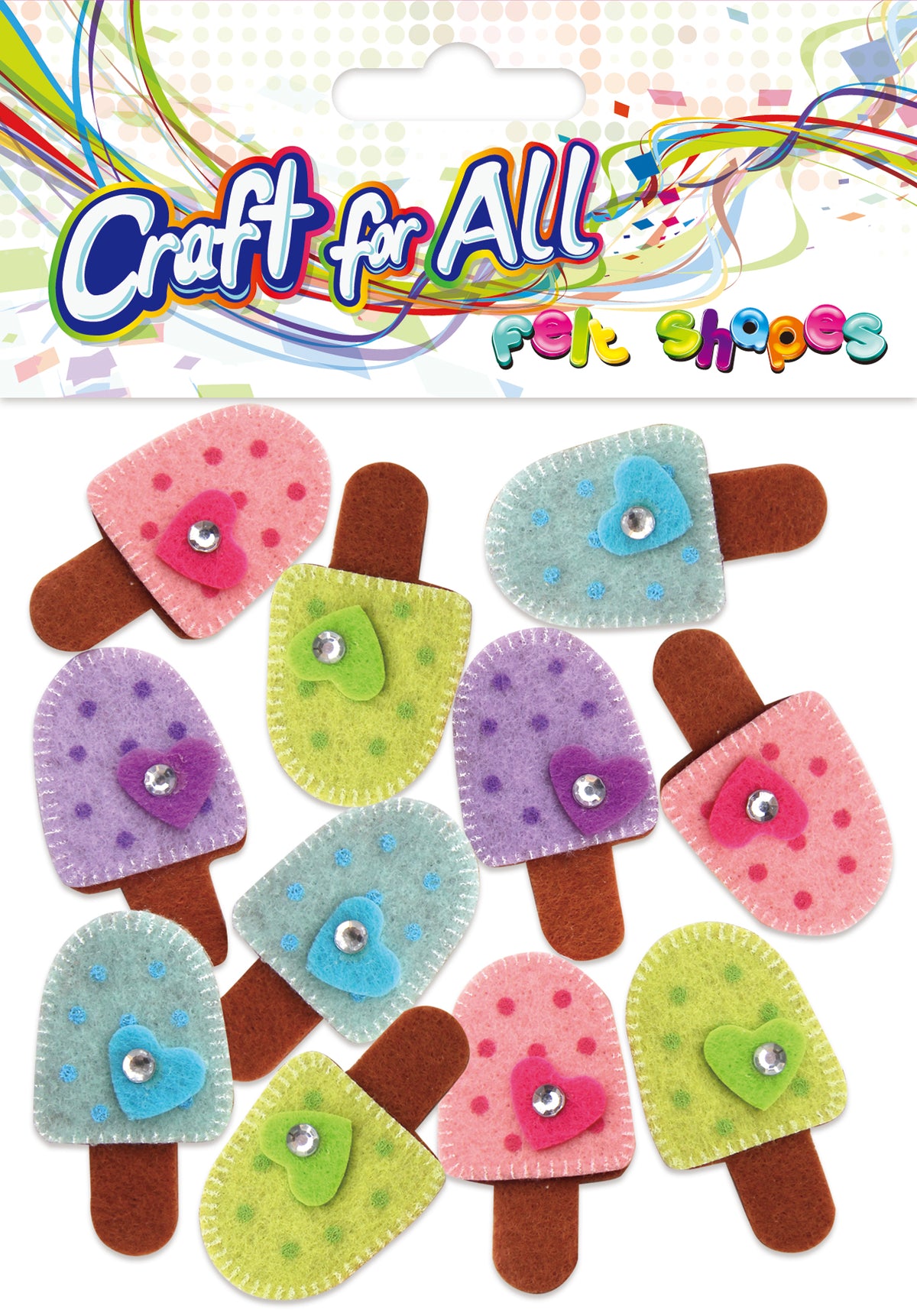 Felt Shapes Ice Cream 12 Pcs P12