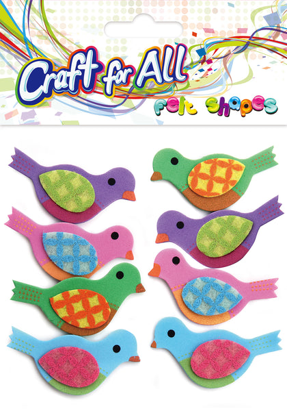 Felt and foam Shapes birds 8 pcs p12