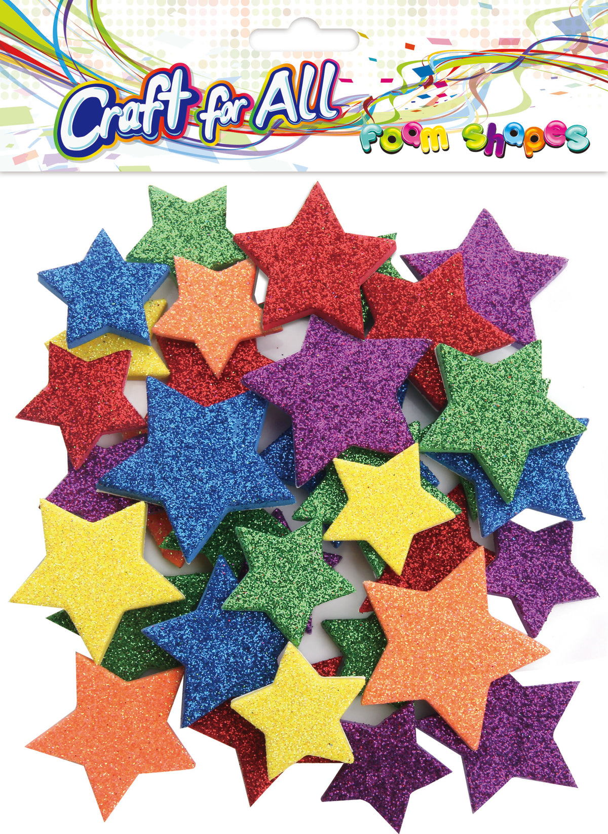 Foam Shapes Glitter Stars 162 Pcs