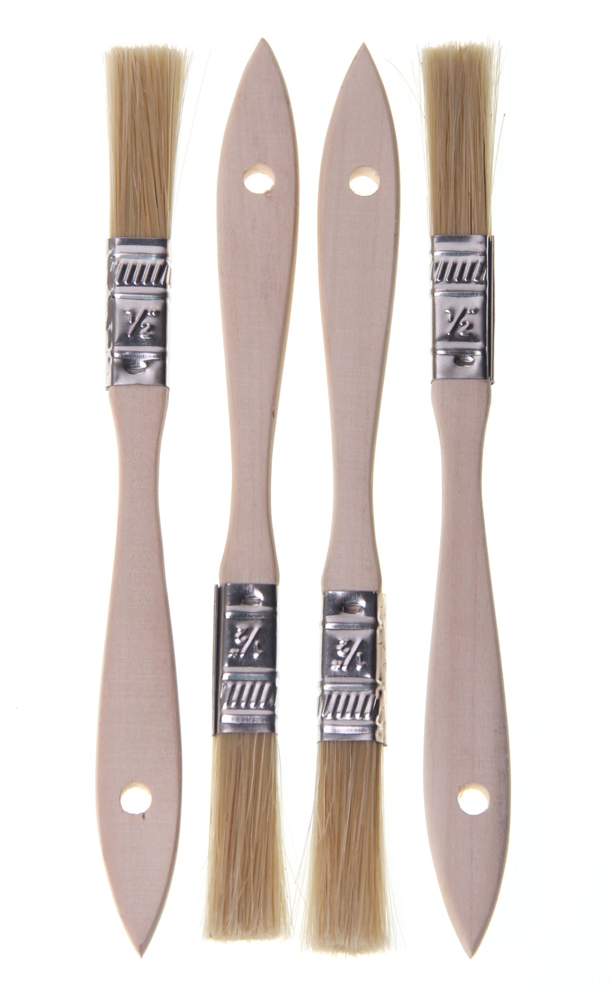 Natural Bristle Brush, Wooden Handle, 0.5"