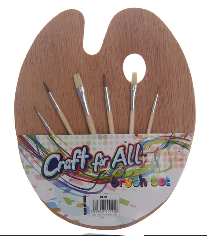 Brush Set In Wooden Pallet 6Pcs