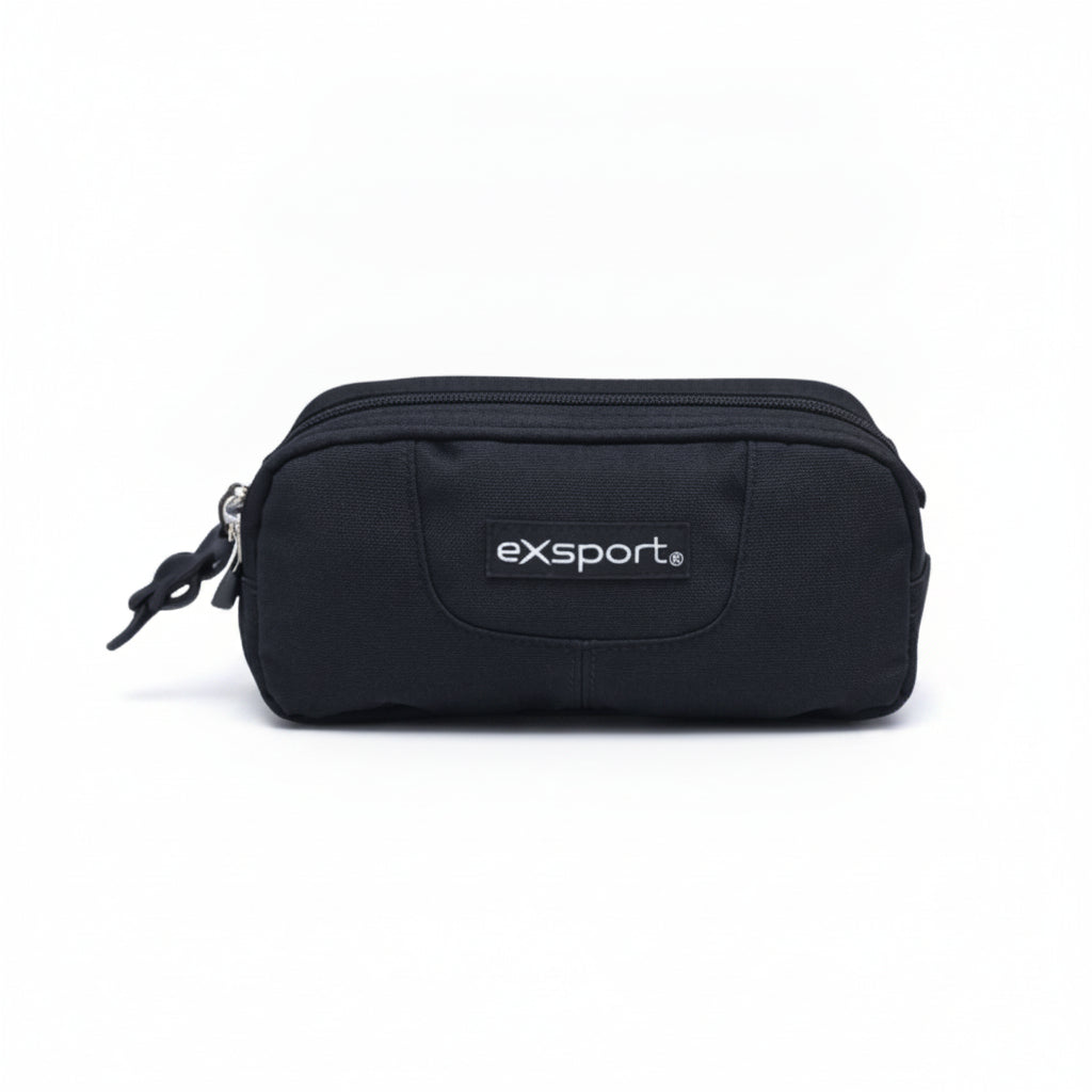 Pencil Case 2 Compartments Plain With Patch 21x9x5 cm(Assorted)