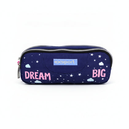 Pencil Case 2 Compartments Slogan 21x9x5 cm(Assorted)
