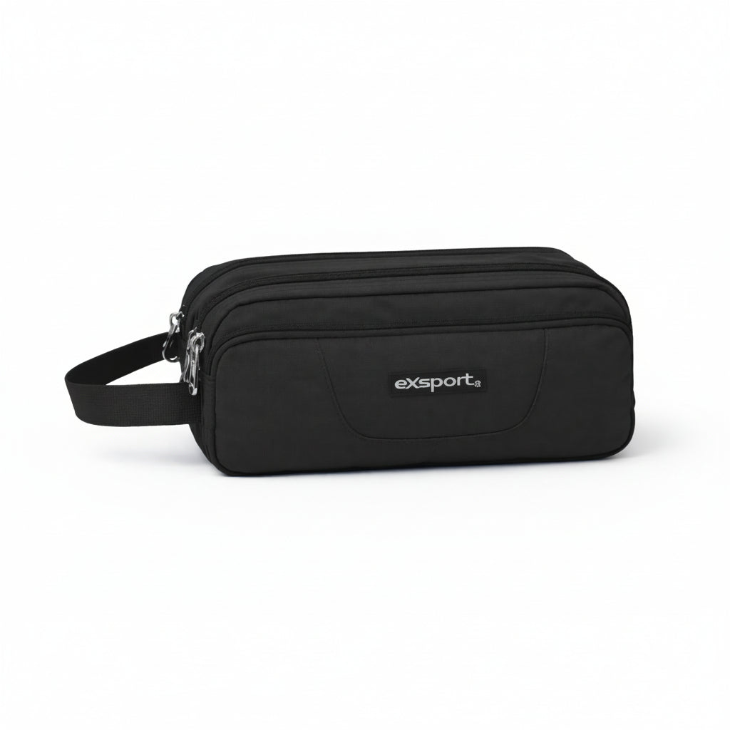 Pencil Case 3 Compartments Plain 21x9x5 cm(Assorted)