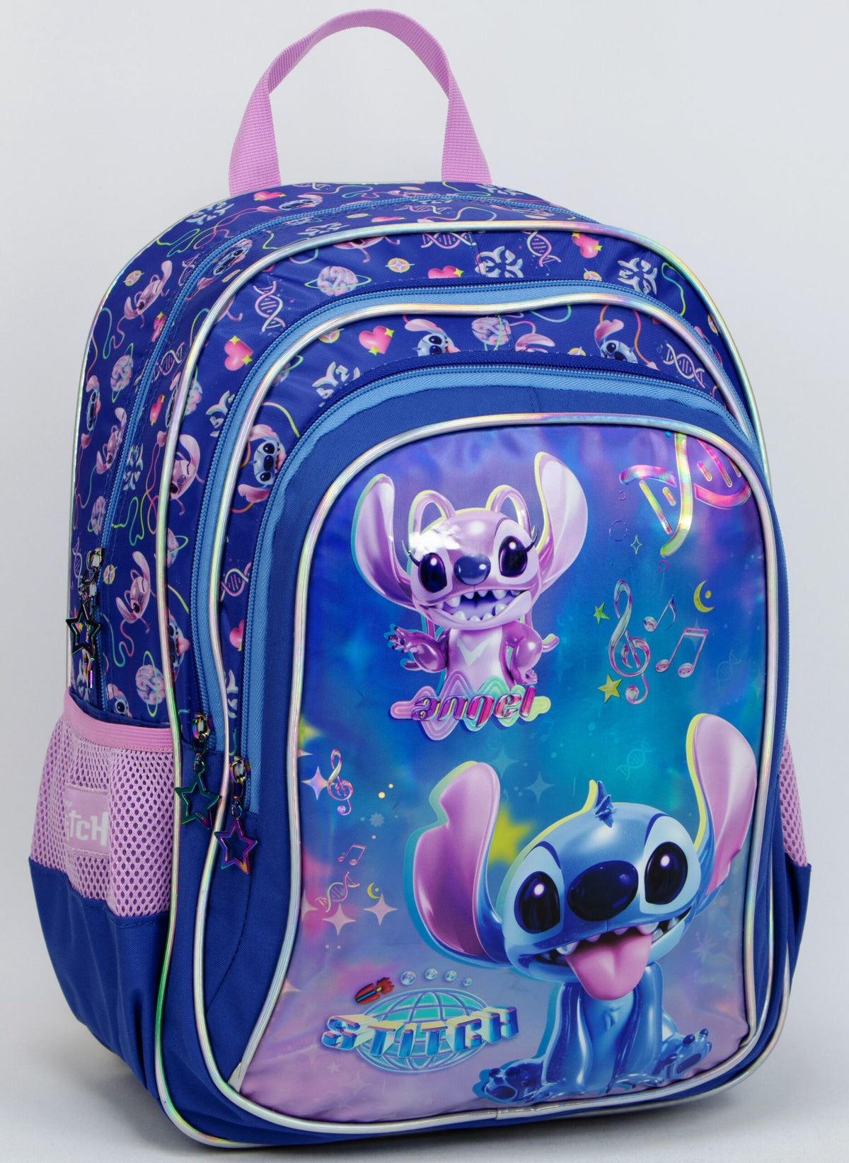 Backpack 3 Part Disney - Stitch Purple Size 21X30X42Cm